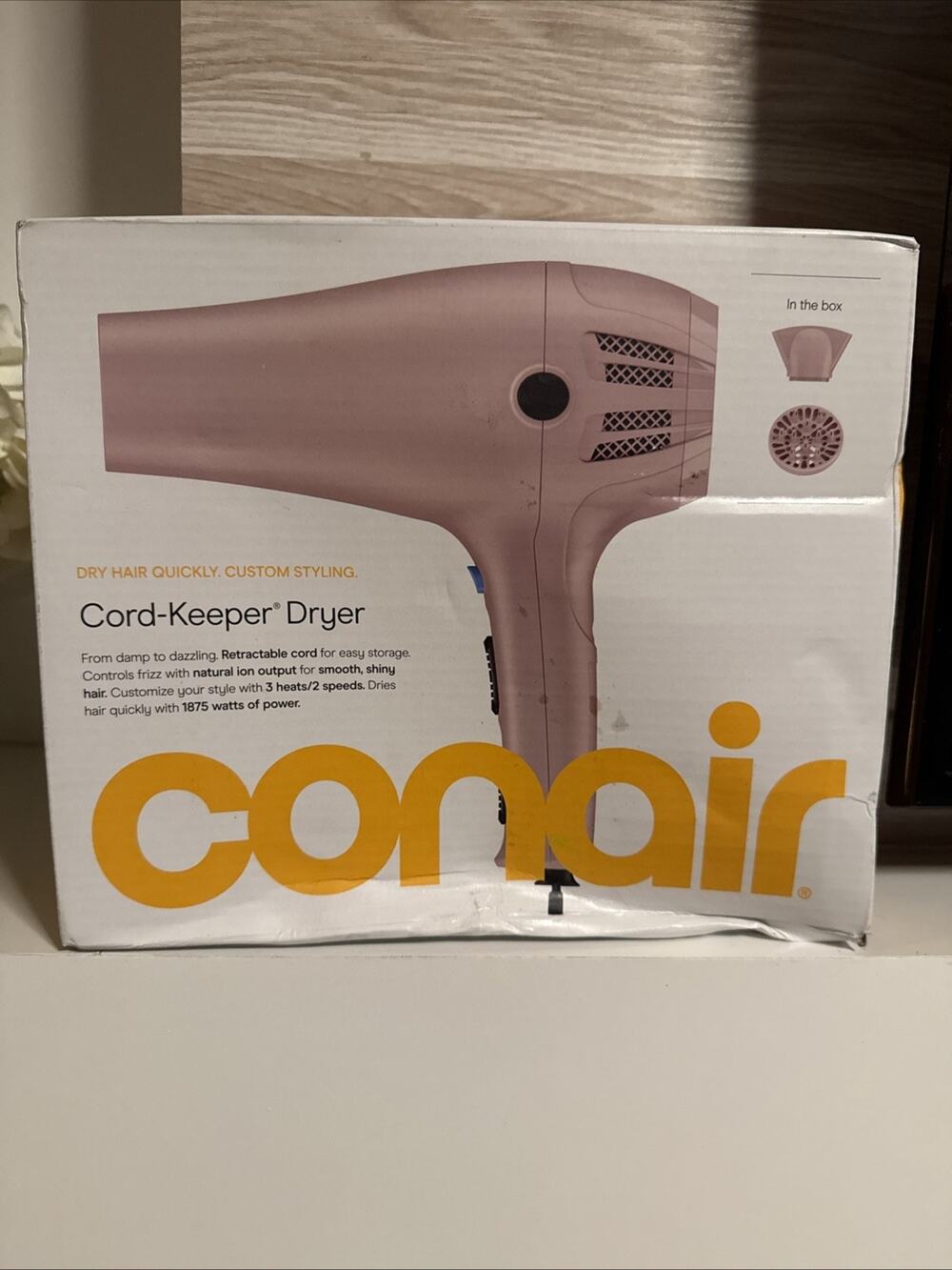 Conair 1875 Watt Cord-Keeper Hair Dryer Ionic Technology Pink